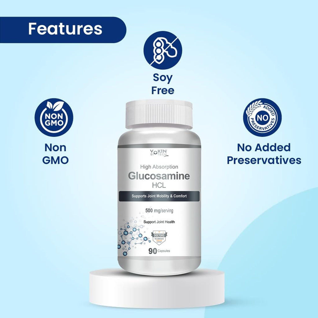 Vokin Biotech Glucosamine HCL Supplement Supports Joint Health -500mg | Grocsy