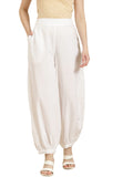Juniper Women's White Solid Cotton Flex Dhoti Style Pants | Grocsy
