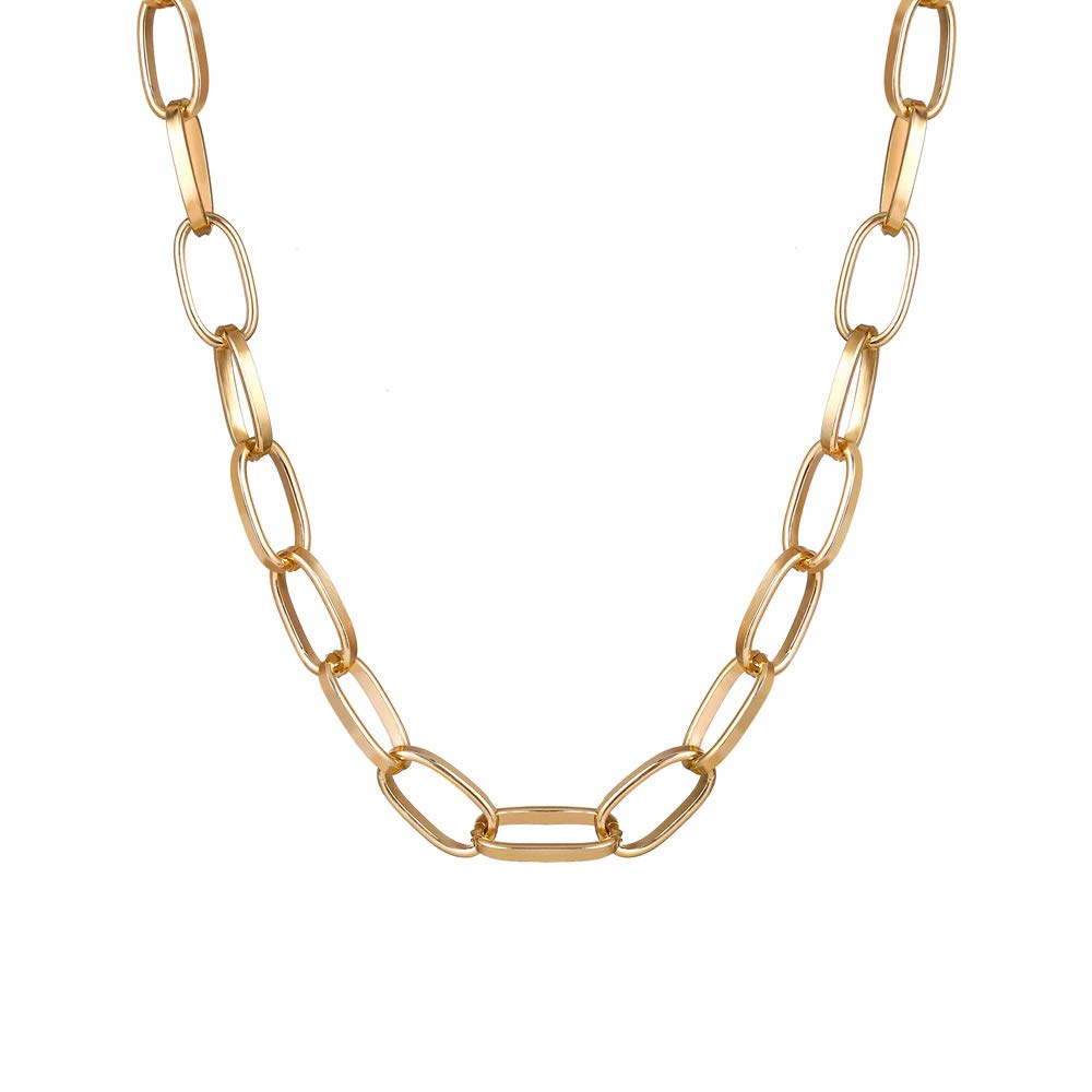 Gold-Toned Alloy Golden Chain Necklace - The Pari | Grocsy