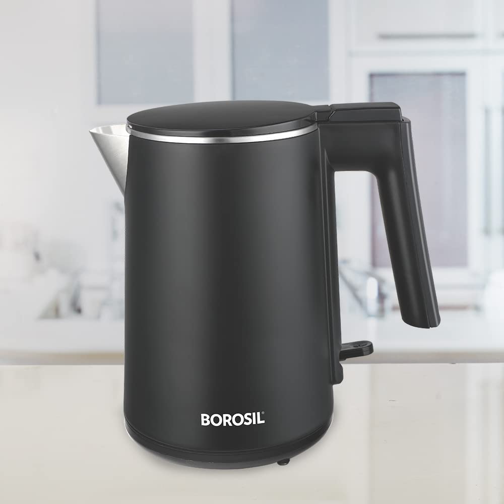 Borosil 1 L 1200W Stainless Steel Cool touch Electric Kettle | Grocsy