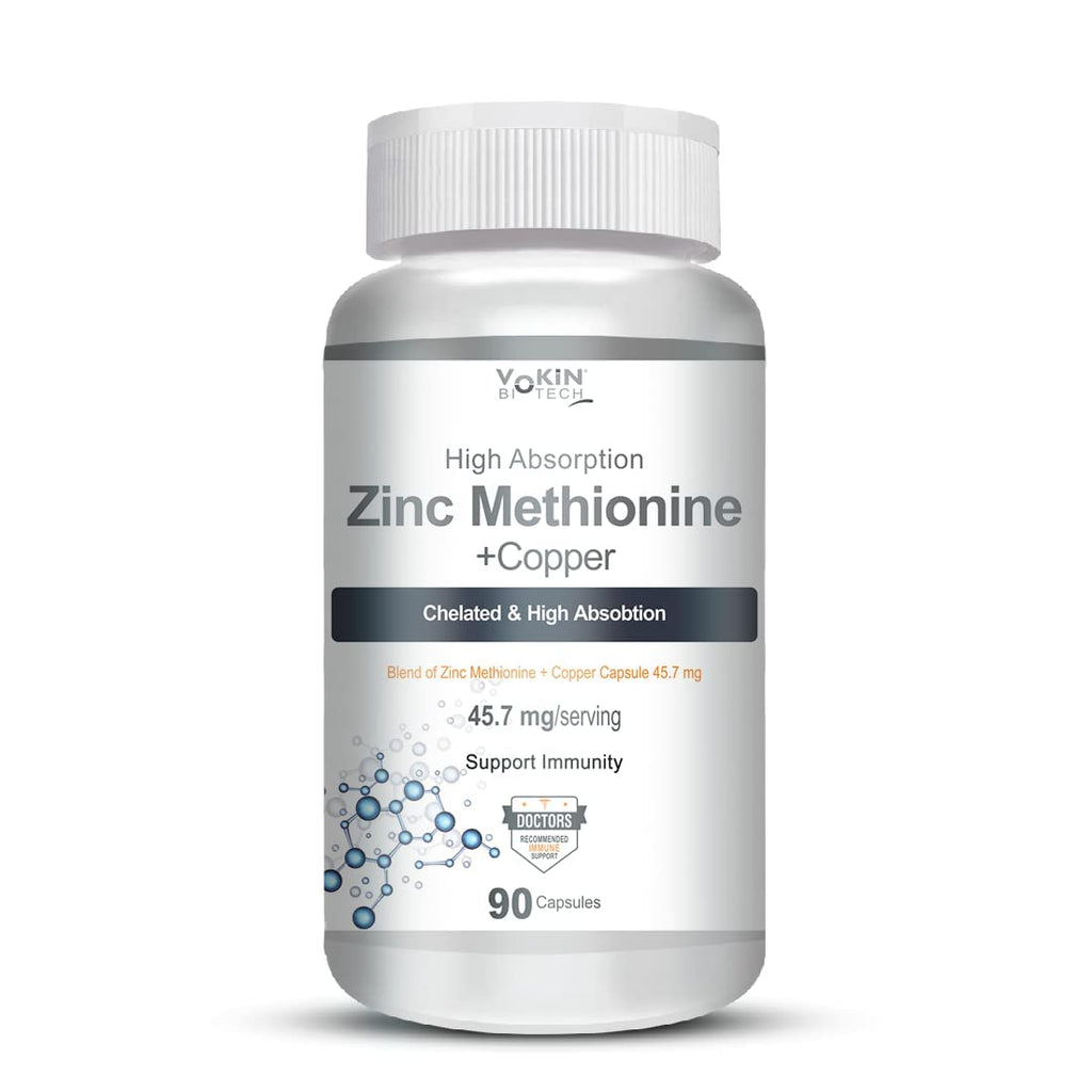 Vokin Biotech Zinc Methionine Plus Copper, Supports Immunity Capsules | Grocsy