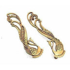 Peacock Design Brass Door Handle Pair (2 pcs) | Grocsy