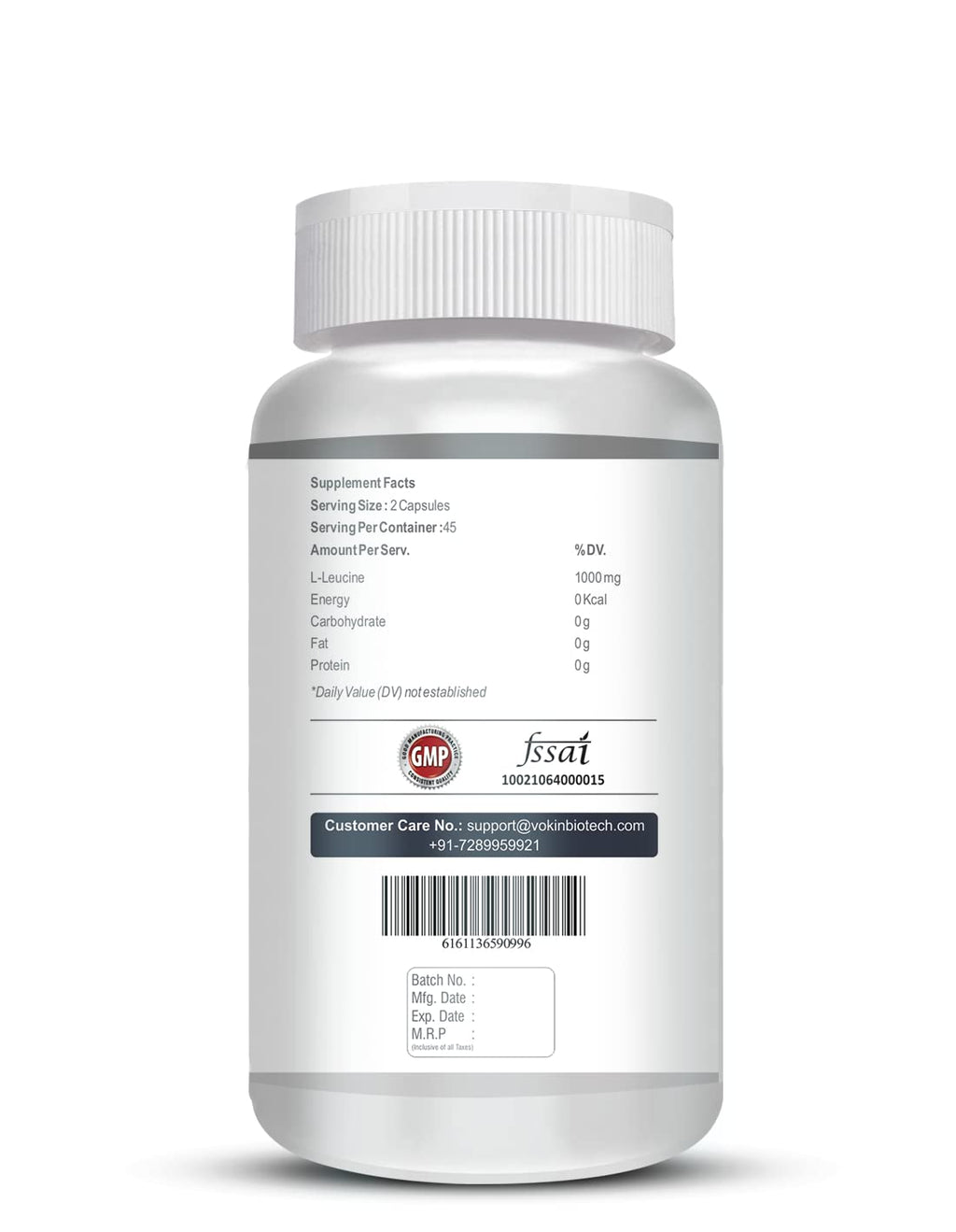 Vokin biotech L- Leucine – Supports muscle Building, Muscle Strengthening – 1000mg | Grocsy
