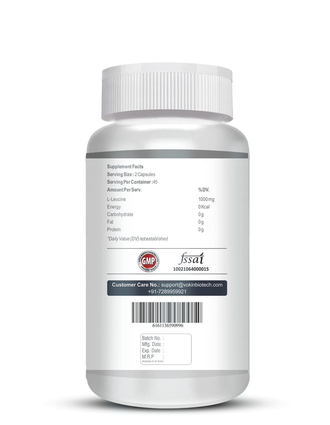 Vokin biotech L- Leucine – Supports muscle Building, Muscle Strengthening – 1000mg | Grocsy