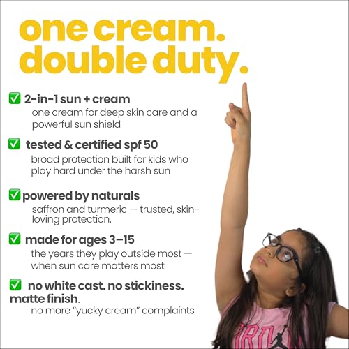 TuCo Intelligent Kids 2-in-1 Saffron Face Cream Plus Sunscreen For Sun Protection And Glow | Grocsy