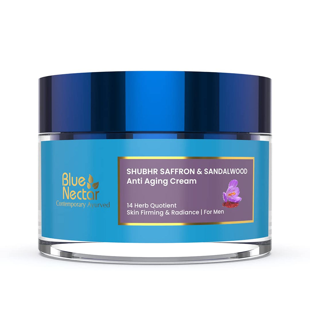 Blue Nectar Shubhr Anti Aging Saffron & Sandalwood Cream for Men | Grocsy