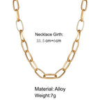 Gold-Toned Alloy Golden Chain Necklace - The Pari | Grocsy