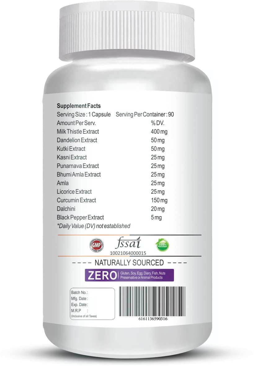 Vokin Biotech Liver Detox For Healthy Liver | Helps in Cleanse Liver, Natural Protection Against Fatty Liver Supplement For Men And Women | Grocsy