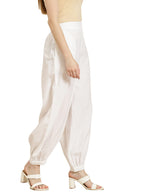 Juniper Women's White Solid Cotton Flex Dhoti Style Pants | Grocsy