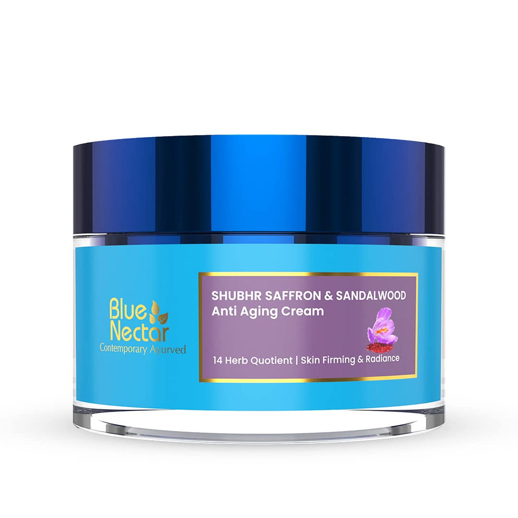 Blue Nectar Shubhr Anti Aging Saffron Cream - Skin Firming & Radiance | Grocsy