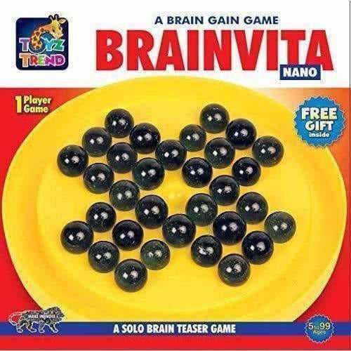TOYZTREND Mind Challenging and Brain Development Brainvita Mini for Kids with 33 Glass Marbles | Grocsy