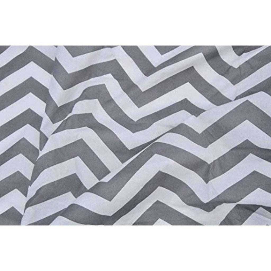 Cotton Double Bedsheet with 2 Pillow Covers - Modern White and Grey | Grocsy