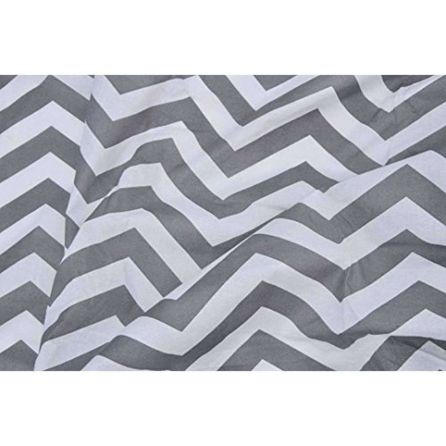 Cotton Double Bedsheet with 2 Pillow Covers - Modern White and Grey | Grocsy