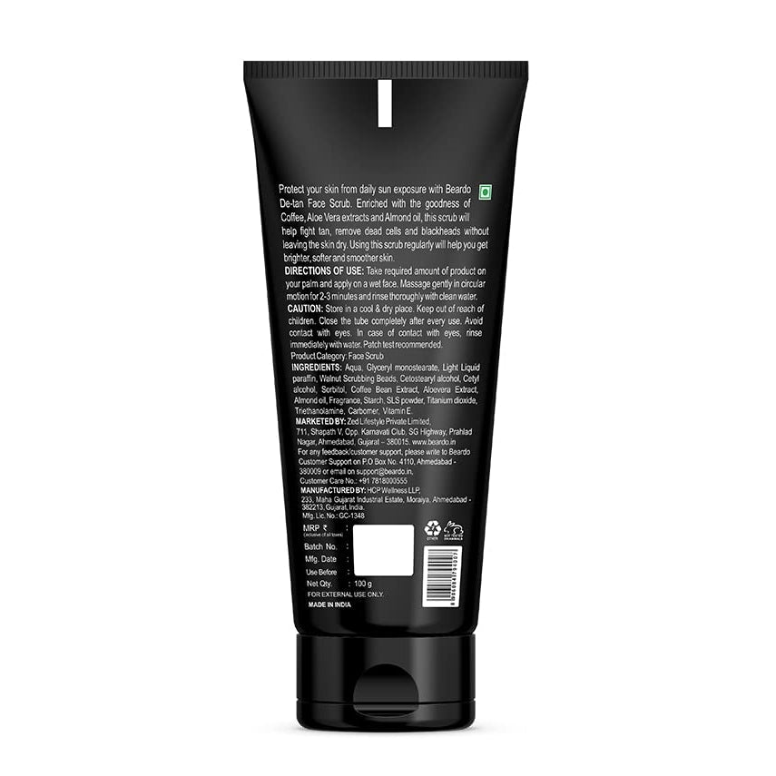 Beardo De-Tan Caffeine Face Scrub | Grocsy