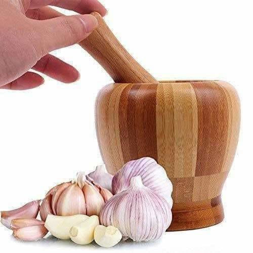 Wooden Motar Pestle Set (Brown) | Grocsy