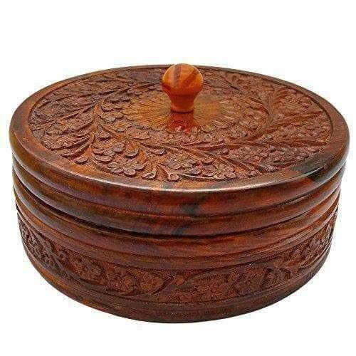 Handcrafted Wooden Box Pot Serving Bowl with Lid | Grocsy