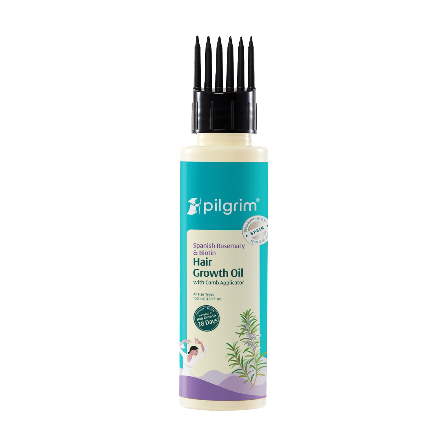 Pilgrim Spanish Rosemary & Biotin Hair Growth Oil To Control Hair Fall & Strengthens Hair | Grocsy