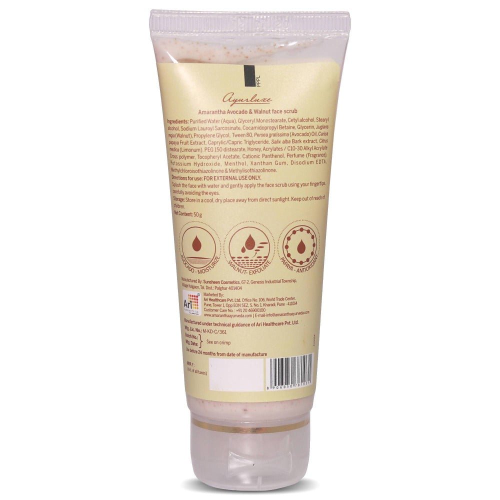 Amarantha Ayurvedic Avocado & Walnut Face Scrub | Grocsy