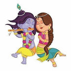 Beautiful Little Radha Krishna Wall Stickers | Grocsy