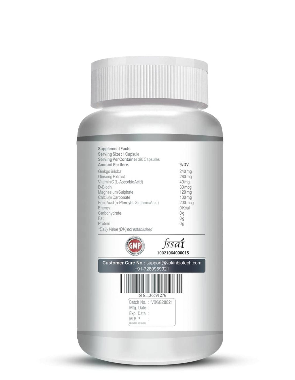 Vokin Biotech Ginseng Ginkgo Extract Capsules | Grocsy