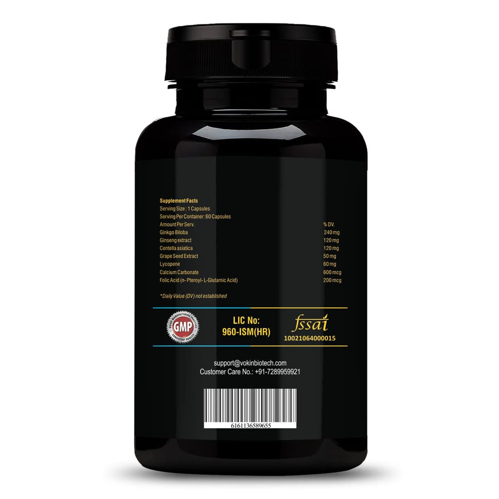 Vokin Biotech Cognitivix -Unique Brain activation Ginkgo Biloba With Ginseng extract Veg capsule | Grocsy