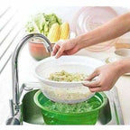 Multipurpose Double Layer Plastic Sieve Drainer Bowl | Grocsy