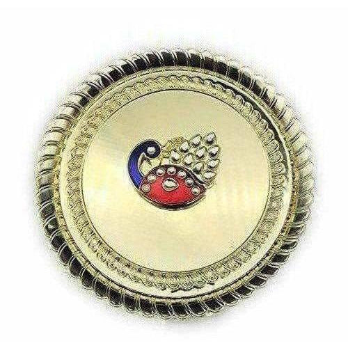 Plastic Peacock Pooja Thali | Colorful Decorative Peacock Design Worship Thali for Daily Pooja
