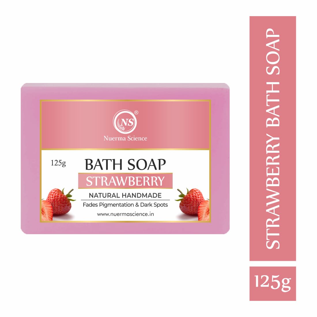 Nuerma Science Strawberry Bath Soap | Fades Pigmentation & Dark Spots | Grocsy