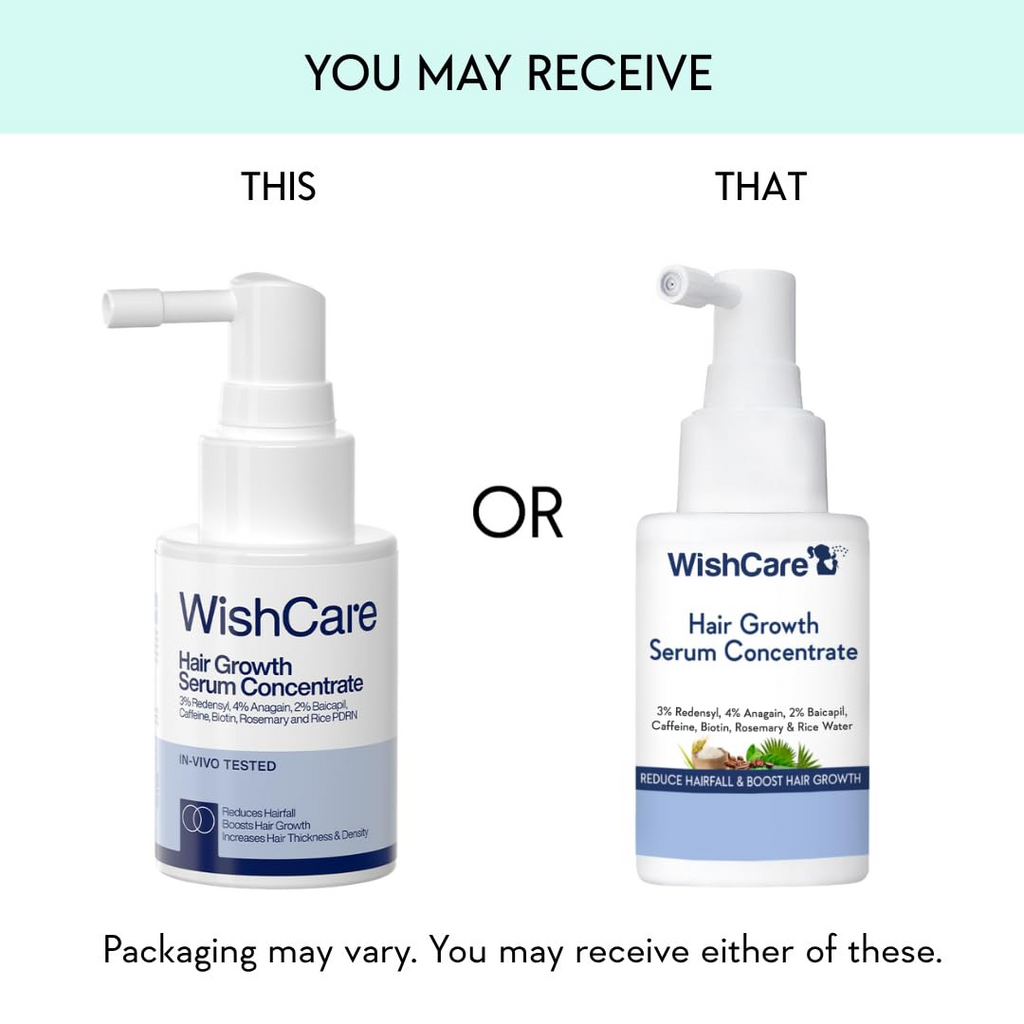 Wishcare Hair Growth Serum Concentrate With 3% Redensyl, 4% Anagain, Rice Water, Biotin | Grocsy