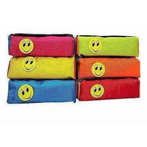Bright Colour Multipurpose Smiley Pen Pencil Pouch Case | Grocsy