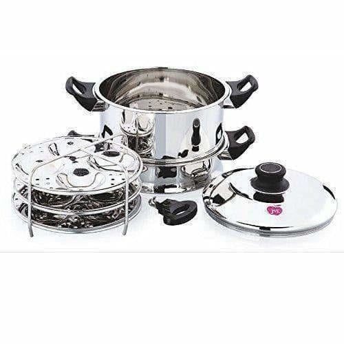 Round Steamer with Fry Pan,Steamer Idly & Dhokla Plate | Grocsy