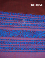 Maroon And Blue Colour Contrast Thread Borders Khadi Cotton Saree By Gayathri Reddy Designer Studio | Grocsy
