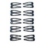 Black Hair Clips - Pack of 20 Tic Tac Everyday Wear Glossy Black Metal | Grocsy