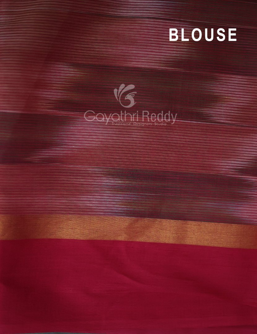Dual Shades of Mustard And Pink Mangalagiri Ikkat Cotton Saree By Gayathri Reddy Designer Studio | Grocsy