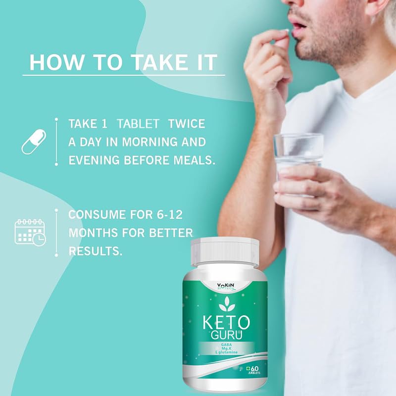 Vokin Biotech Keto Guru 60 Tablets Supplement for Weight Management, Fat Burner, Appetite Suppressant- | Grocsy