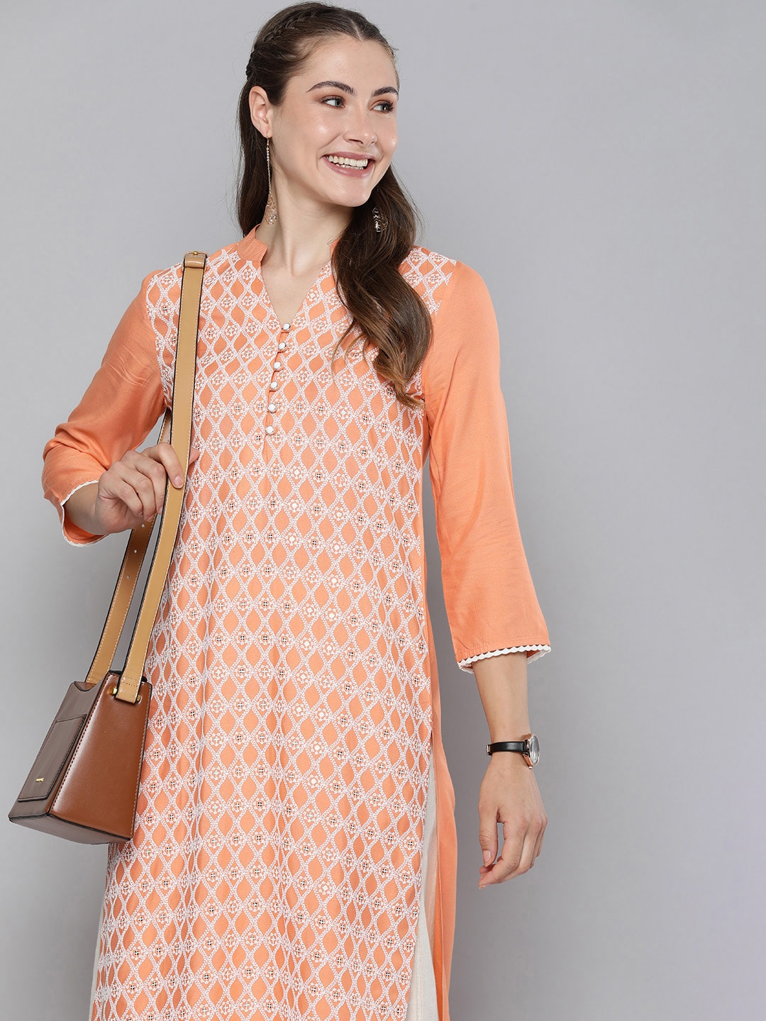HERE&NOW Women Ethnic Motifs Embroidered Sequined Kurta | Grocsy