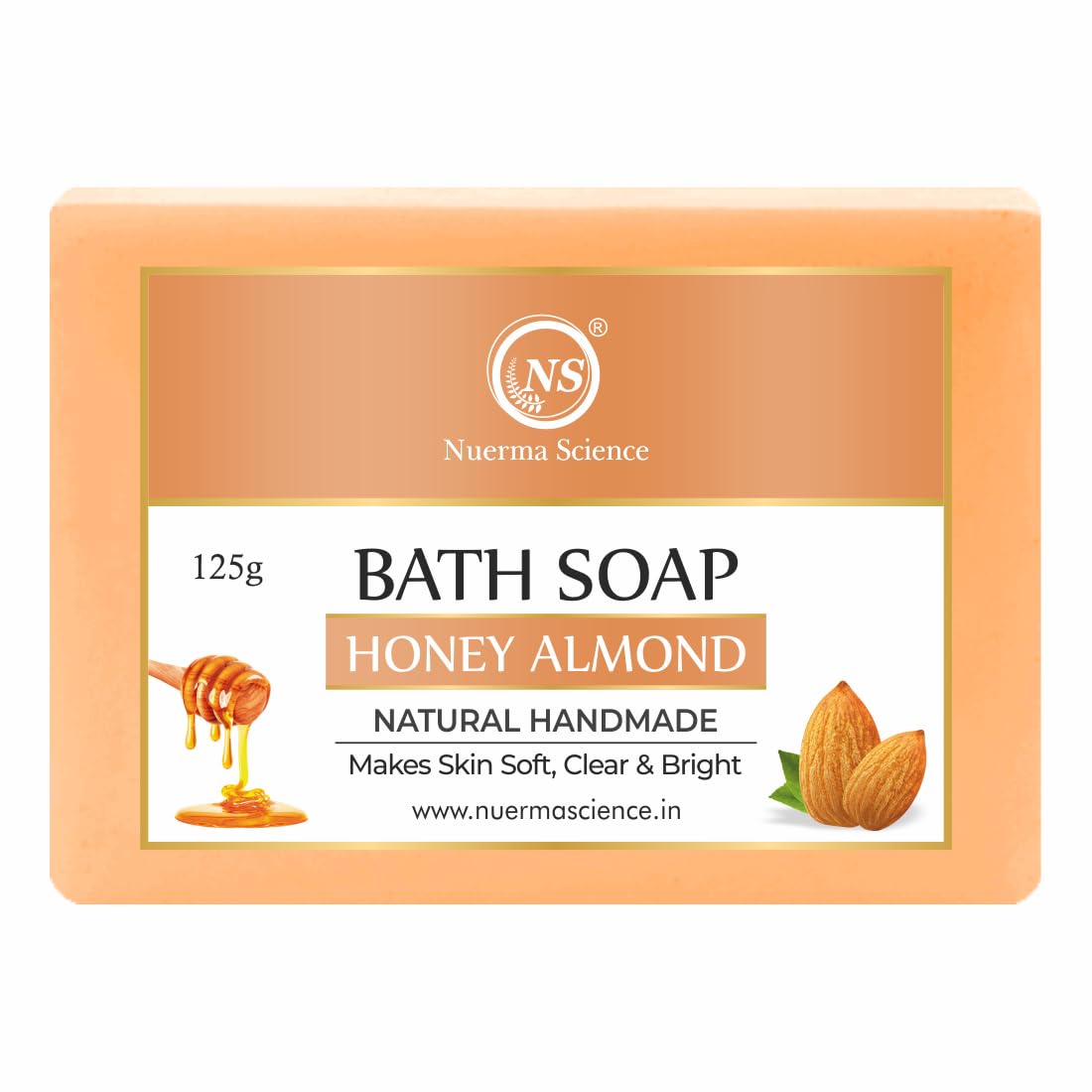 Nuerma Science Honey Almond Bath Soap | Nourishes & Softens Skin | Grocsy
