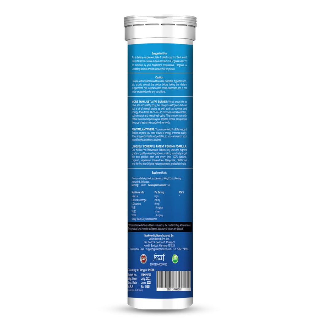 Vokin Biotech Keto Pro for Weight Loss with Effervescent Water Soluble | Grocsy