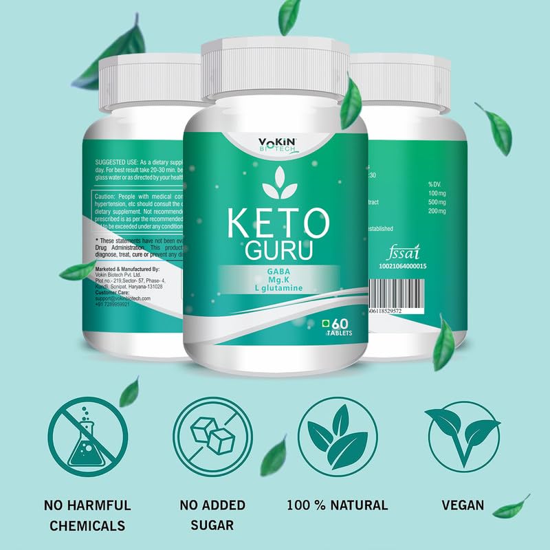 Vokin Biotech Keto Guru 60 Tablets Supplement for Weight Management, Fat Burner, Appetite Suppressant- | Grocsy