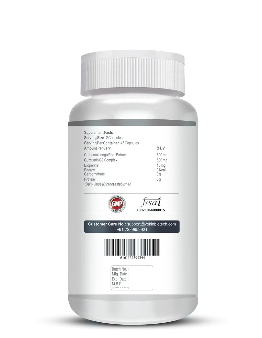Vokin Biotech Curcumin C3+ Bioperine 1310mg Supports Mental Health | Grocsy