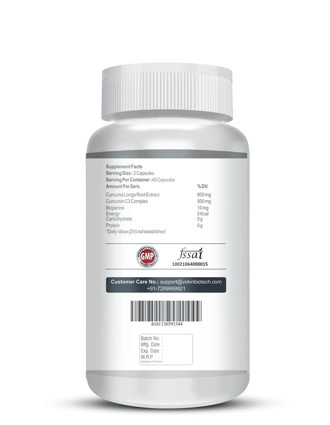 Vokin Biotech Curcumin C3+ Bioperine 1310mg Supports Mental Health | Grocsy