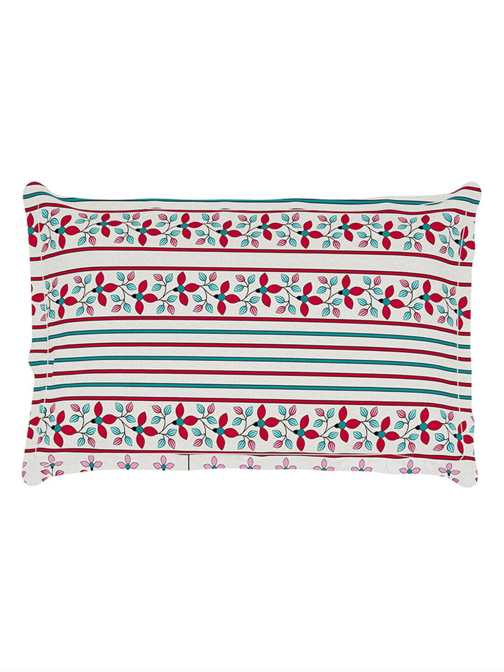 Story@home Grey & Pink Ethnic Motifs 180 TC Bedsheet with Pillow Cover | Grocsy