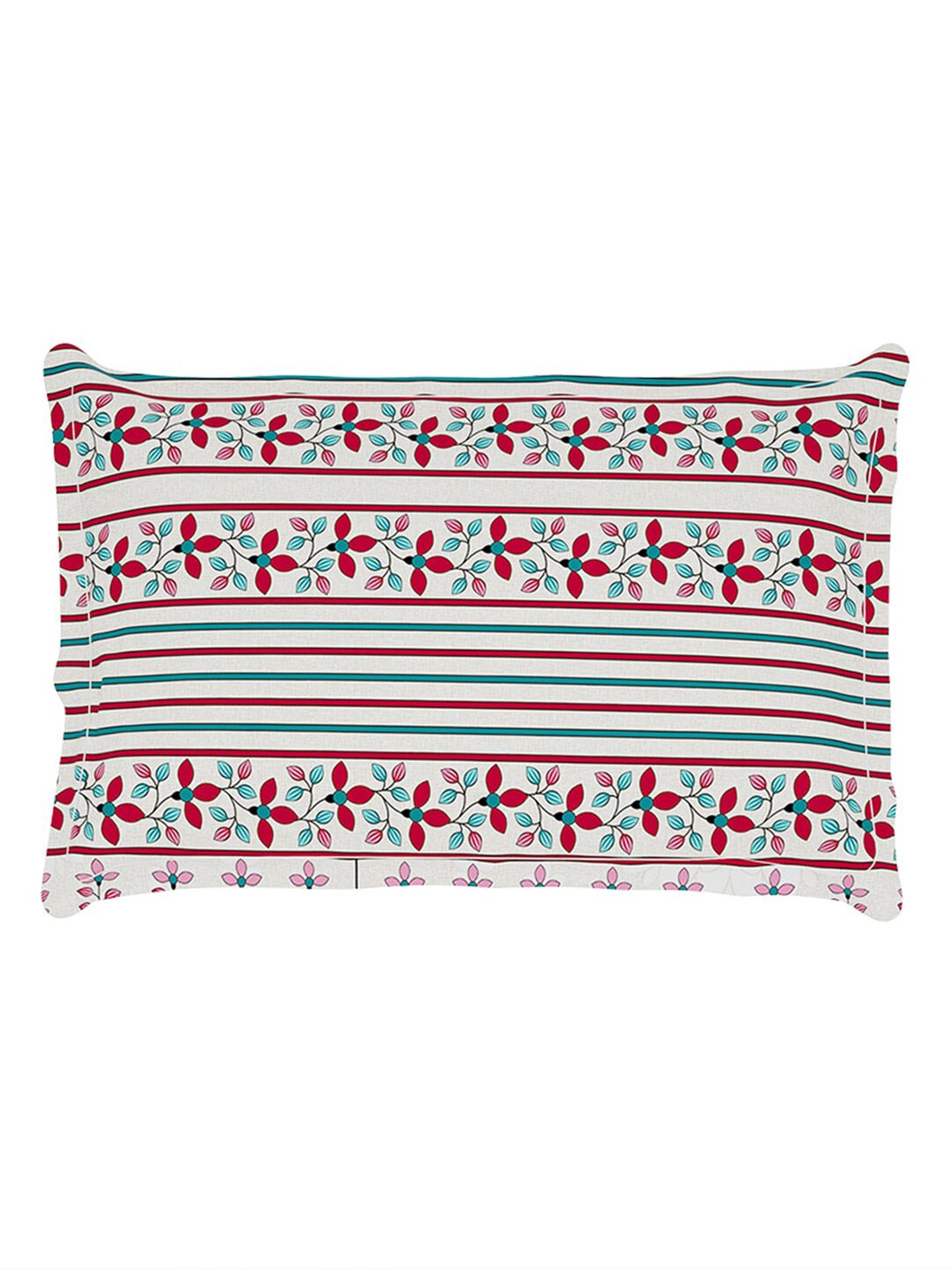 Story@home Grey & Pink Ethnic Motifs 180 TC Bedsheet with Pillow Cover | Grocsy