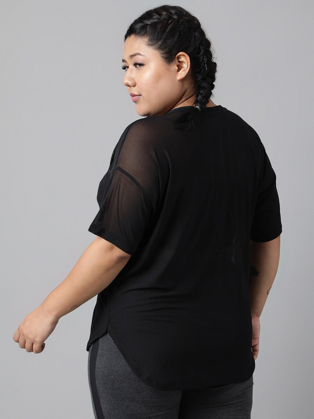MKH Plus Size Typography Printed Dri-FIT Sports T-shirt | Grocsy
