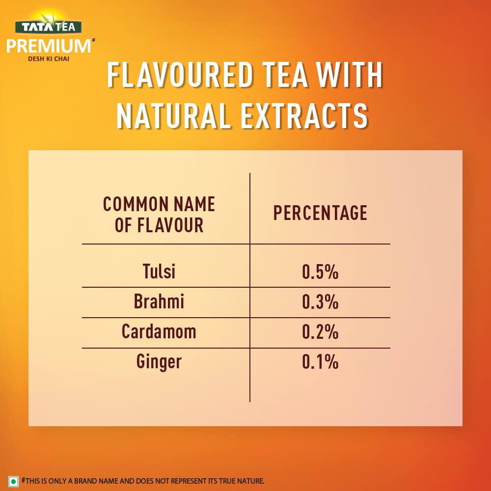 Tata Tea Teaveda Powder | Premium Assam Tea Leaves | Made With Goodness of Indian Herbals - Tulsi, Elaichi, Ginger & Brahmi | Grocsy
