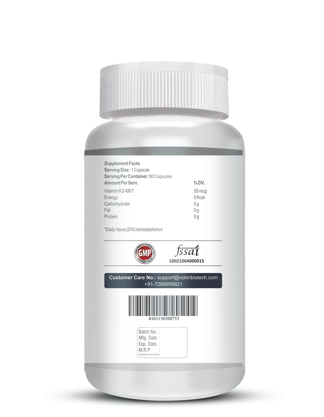 Vokin Biotech Vitamin K2 MK-7- Support Bone & Heart Health - 55mc Capsules | Grocsy