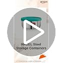HAZEL Stainless Steel Airtight Storage Containers for Kitchen | Small Lunch Box 450ml Each Set of 2 | Grocsy