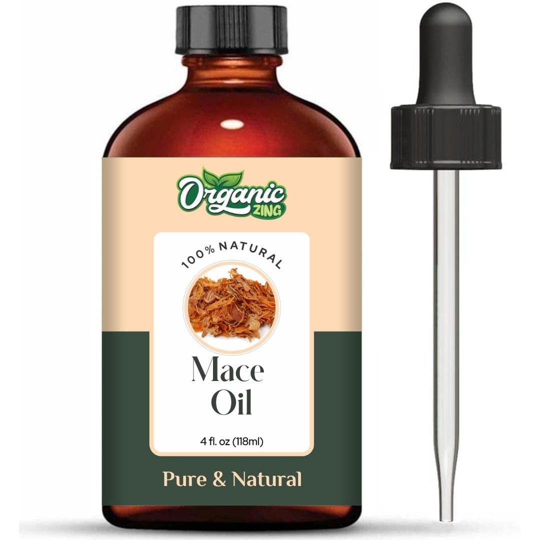 ORGANIC ZING Mace (Myristica Fragrans) Oil | Pure & Natural Essential Oil for Skin Care, Haircare, Aroma & Diffusers | Grocsy