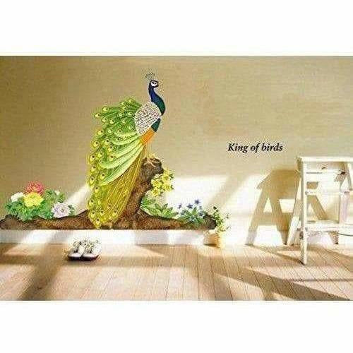 Multicolor - Decals Design Peacock Bird Wall Sticker | Grocsy