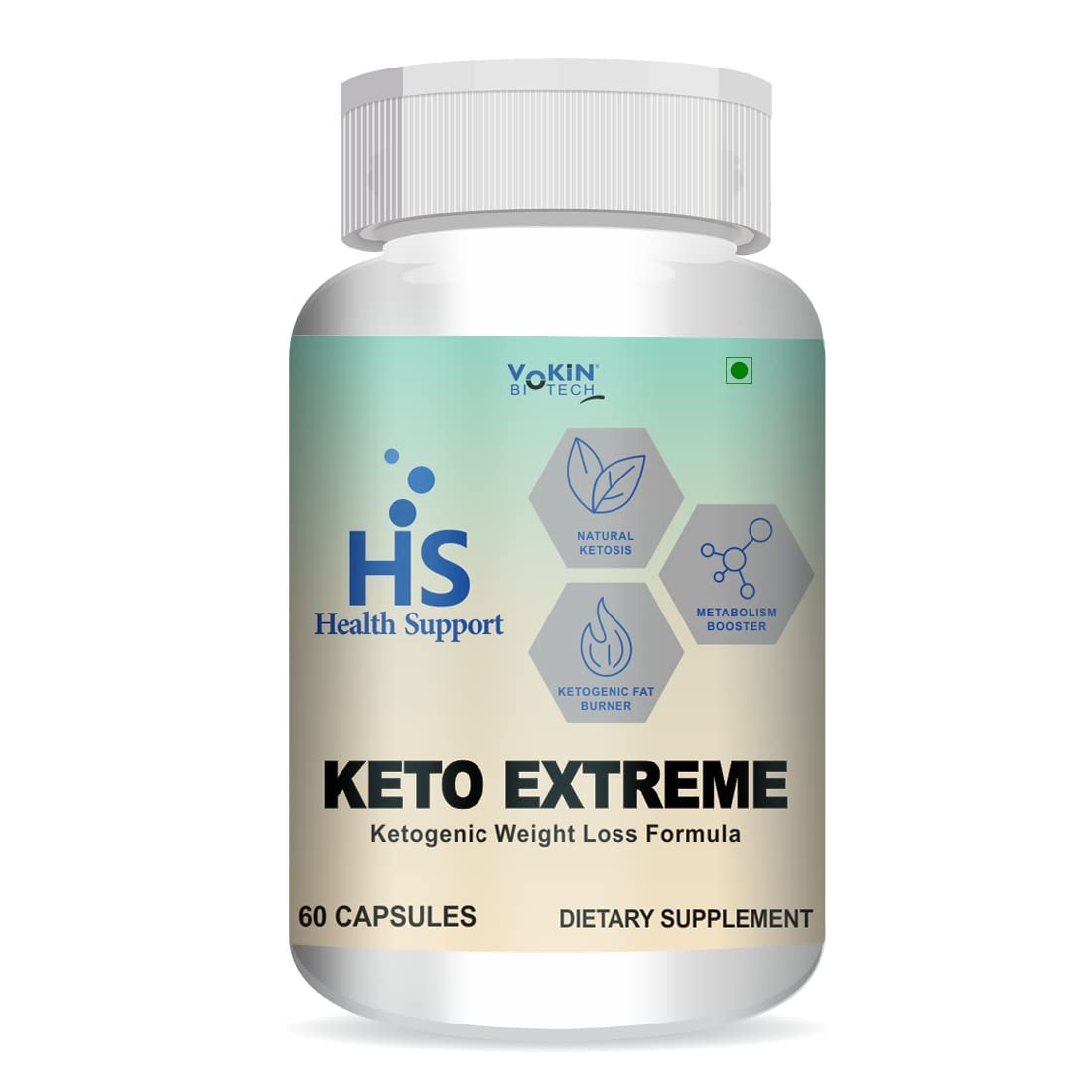 Vokin Biotech Keto Extreme Ketogenic Weight Loss Formula with Garcinia Cambogia Extract Fat Burner | Metabolism Booster | Grocsy